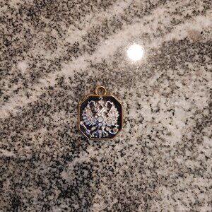 Imperial Eagle Pendant with Stones, Gold-tone (Vintage)